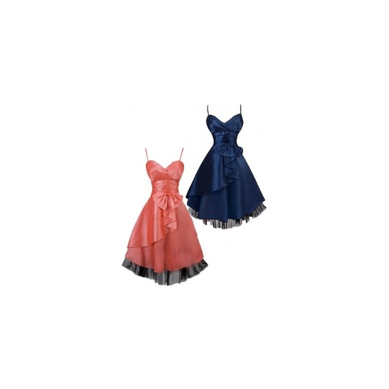 Sofia krátké společenské šaty koktejlky - modré, růžové Modrá