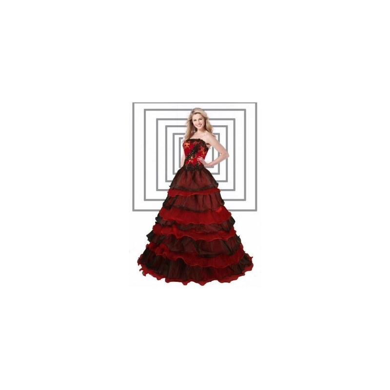 červeno-černé plesové společenské šaty Spain S-M