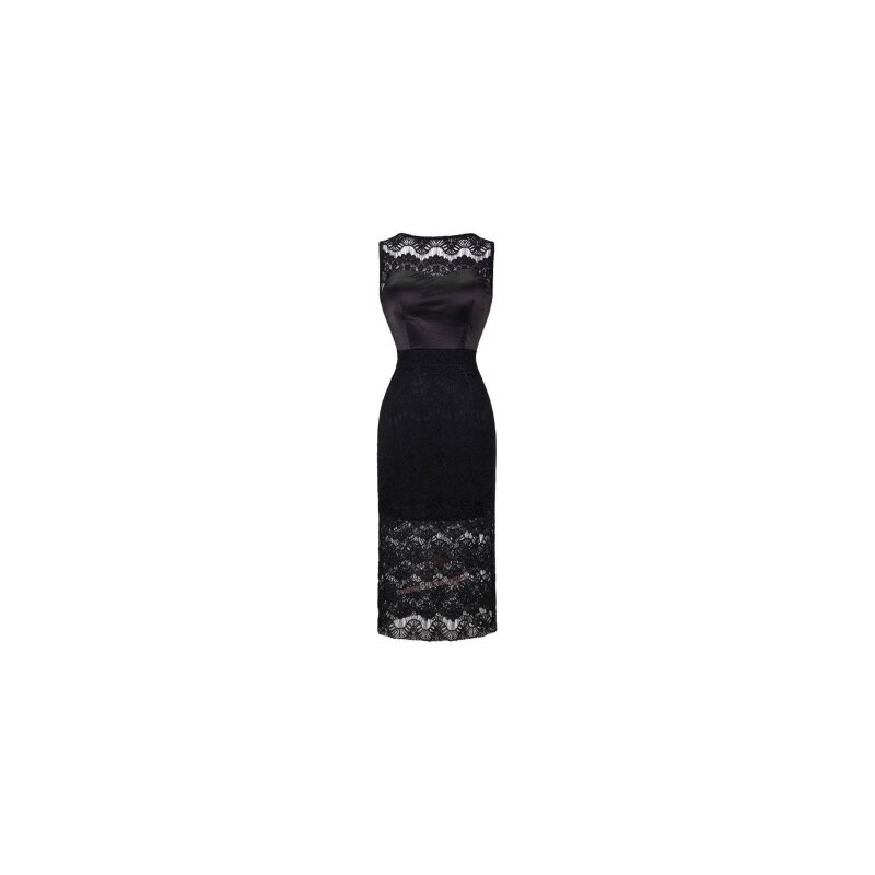 krátké černé krajkované společenské šaty M Černá