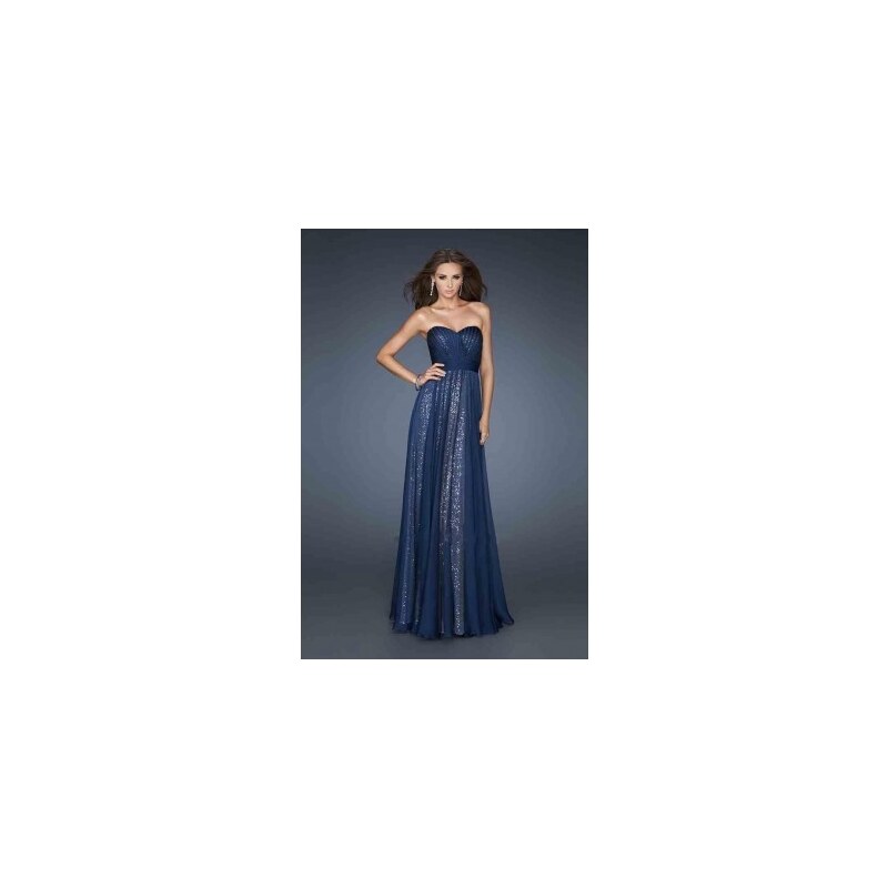 luxusní modré flitrované plesové šaty Jessica S-M Modrá