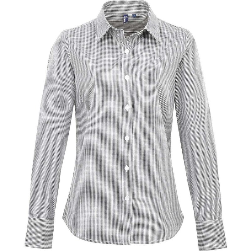 Premier Dámská bavlněná košile s dlouhým rukávem Gingham – 114856790