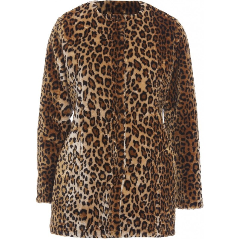 TFNC Luxusní kožich s leopardím vzorem