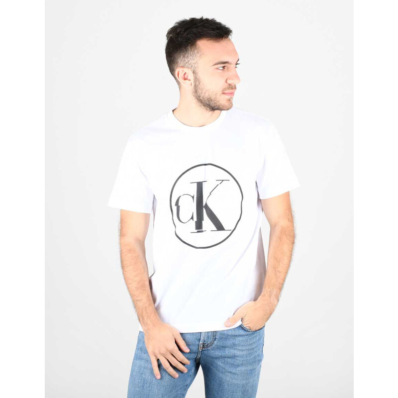 Calvin Klein pánské bílé tričko Round