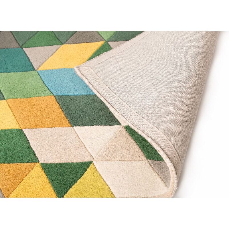 Flair Rugs koberce Ručně všívaný kusový koberec Illusion Prism Green/Multi - 80x150 cm