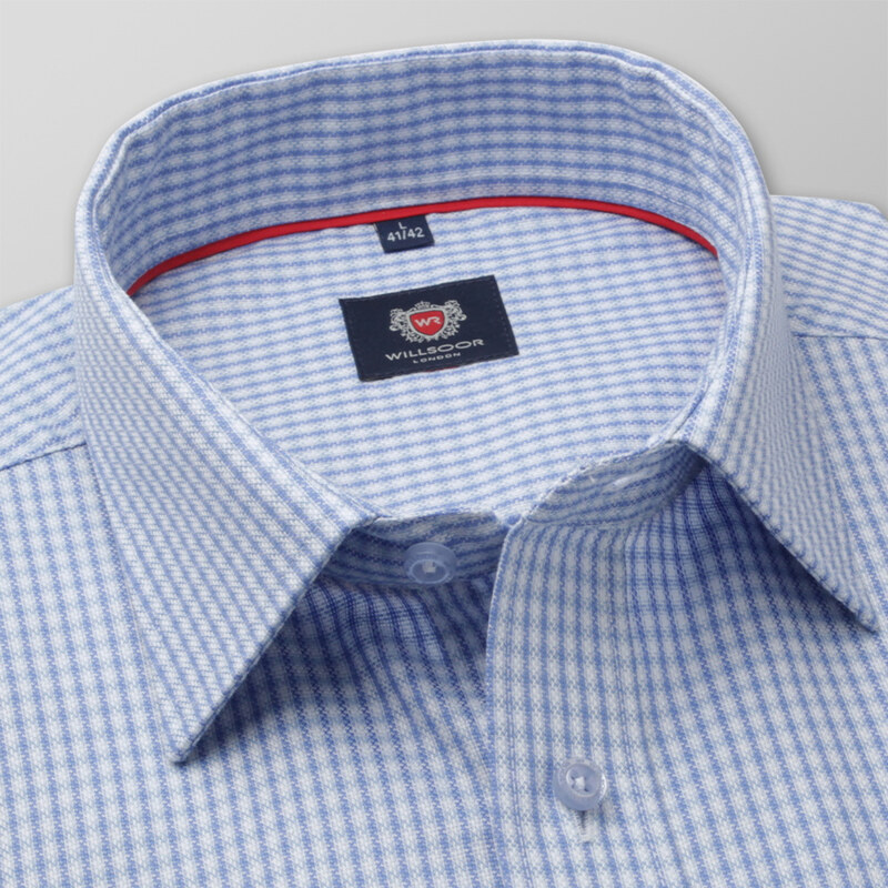 Willsoor Pánská košile Slim Fit se světle modrým vzorem 12340