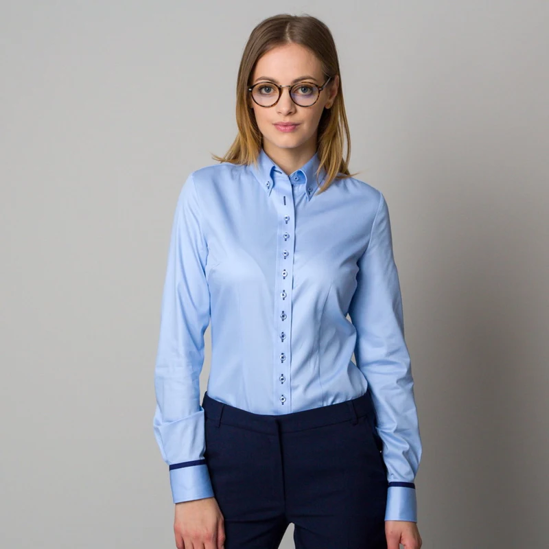 Willsoor Dámská košile světle modrá s kontrastními prvky 12385 - GLAMI.cz