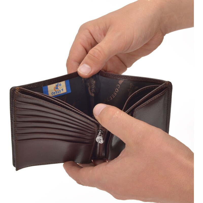 Pánská kožená peněženka Cosset hnědá 4506 Komodo H