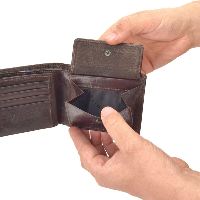Pánská kožená peněženka Cosset hnědá 4505 Komodo H