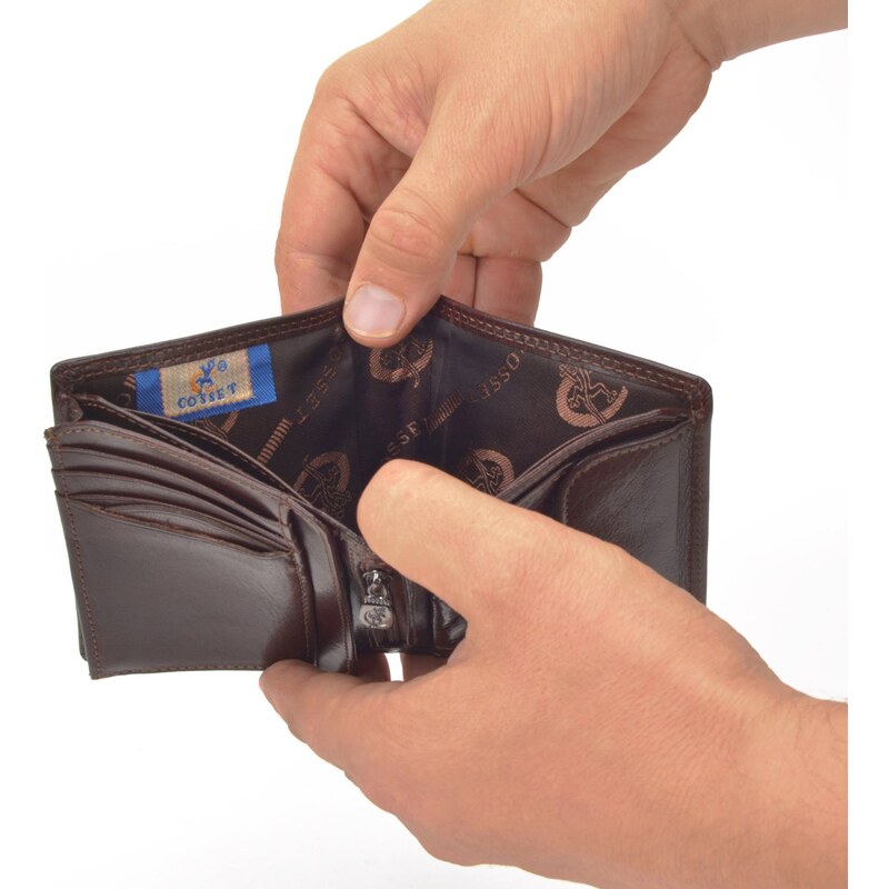 Pánská kožená peněženka Cosset hnědá 4501 Komodo H