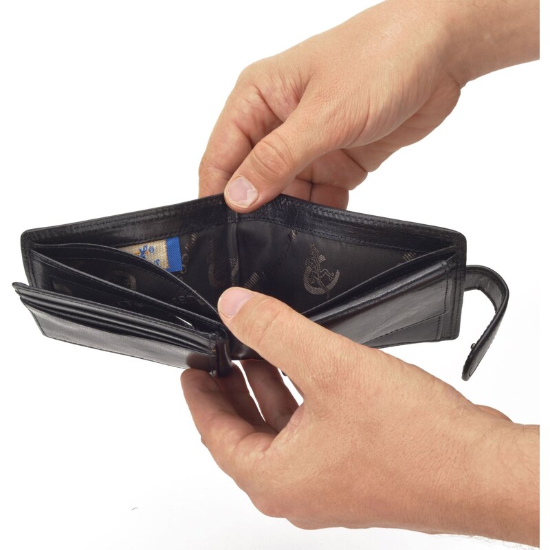Pánská kožená peněženka Cosset černá 4411 Komodo C