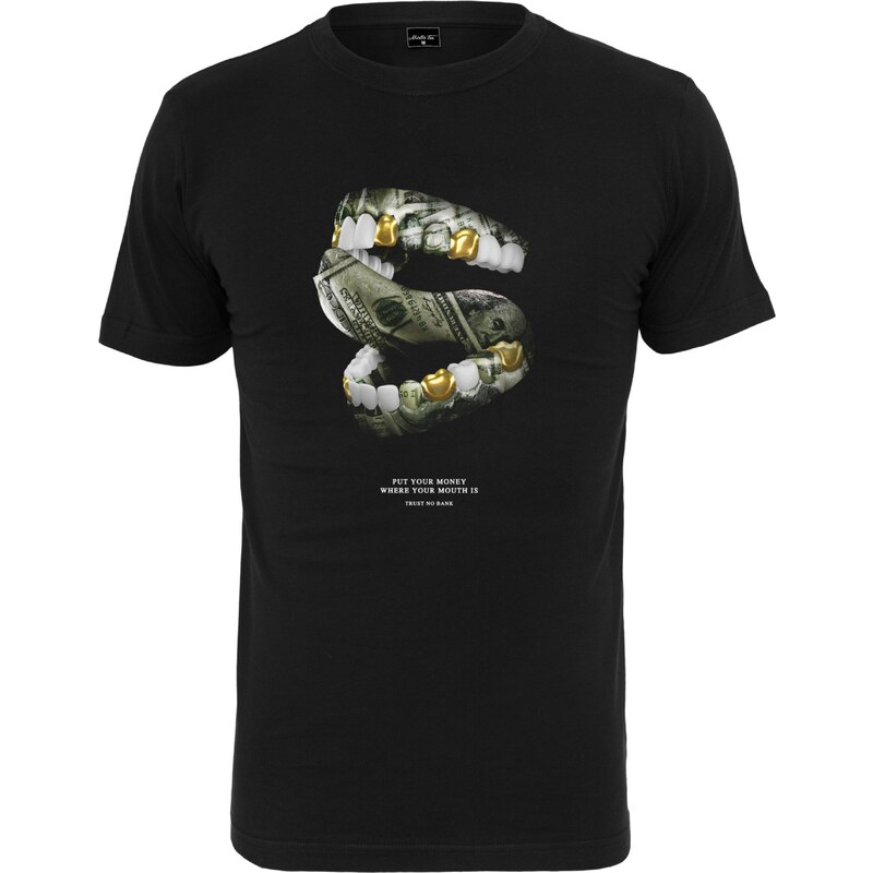 Mister Tee Tričko Money Mouth zlatá / jablko / černá / bílá