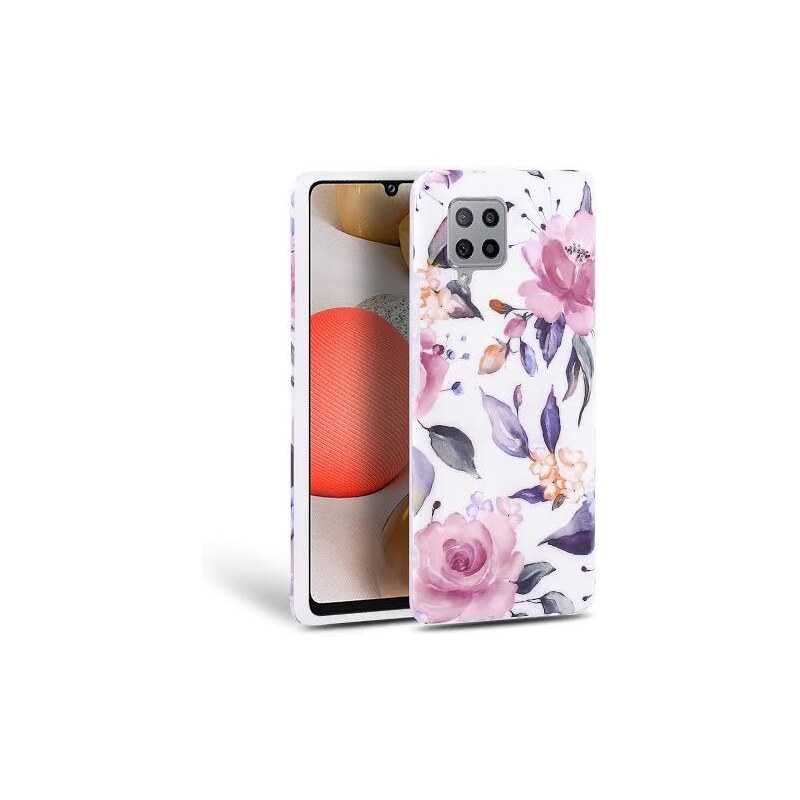 Ochranný kryt pro Samsung Galaxy A42 5G - Tech-Protect, Floral White
