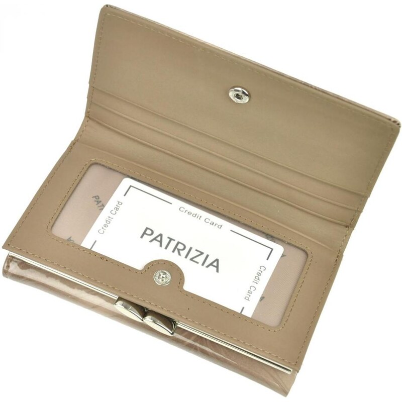 ELOAS Hnědobéžová dámská kožená peněženka RFID v dárkové krabičce