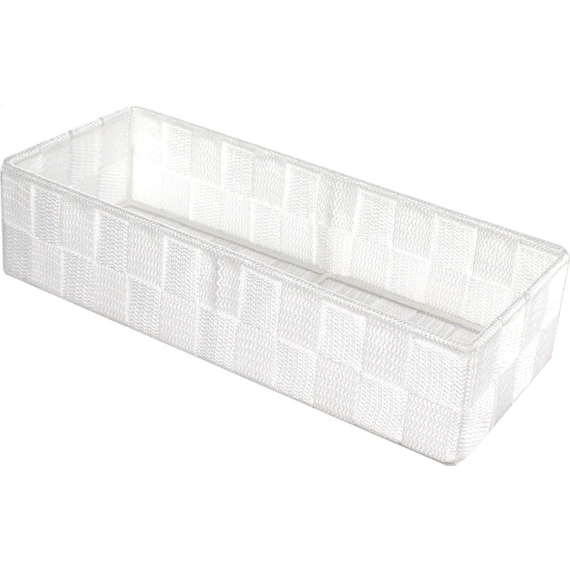 Úložný organizér do zásuvky Compactor TEX - košík L, 30 x 12 x 7 cm, bílý