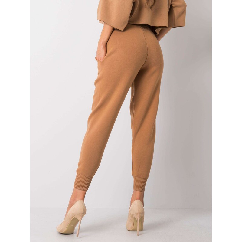 Fashionhunters Světle hnědé kalhoty Eleanor RUE PARIS