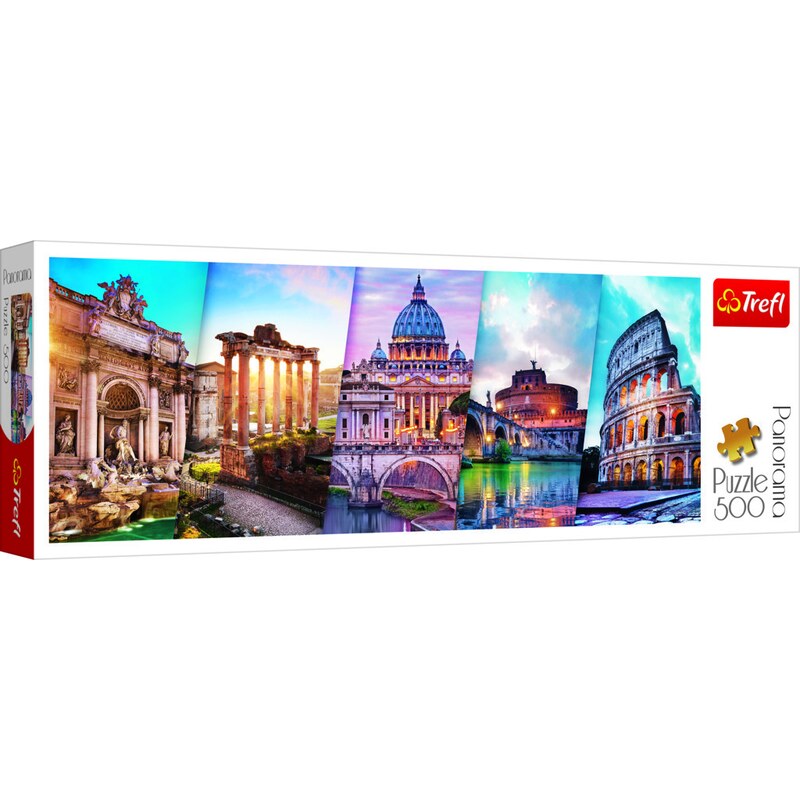 Trefl Puzzle panoramatické Cestování do Itálie 500 dílků