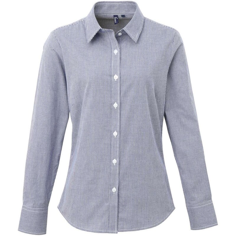 Premier Dámská bavlněná košile s dlouhým rukávem Gingham – 114856791
