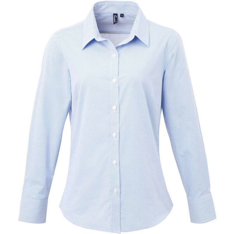 Premier Dámská bavlněná košile s dlouhým rukávem Gingham – 114856793