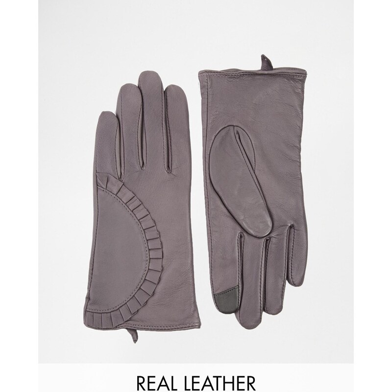 Echo Touch Leather Fan Glove - Grey