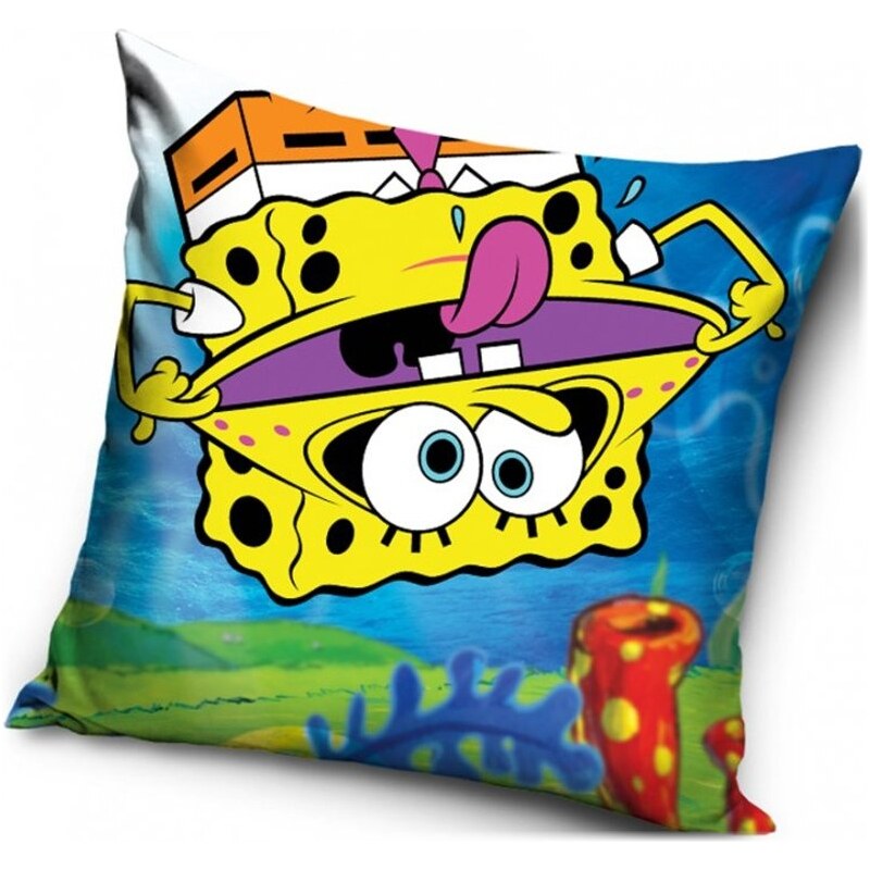 Carbotex Polštář Spongebob vzhůru nohama - 40 x 40 cm