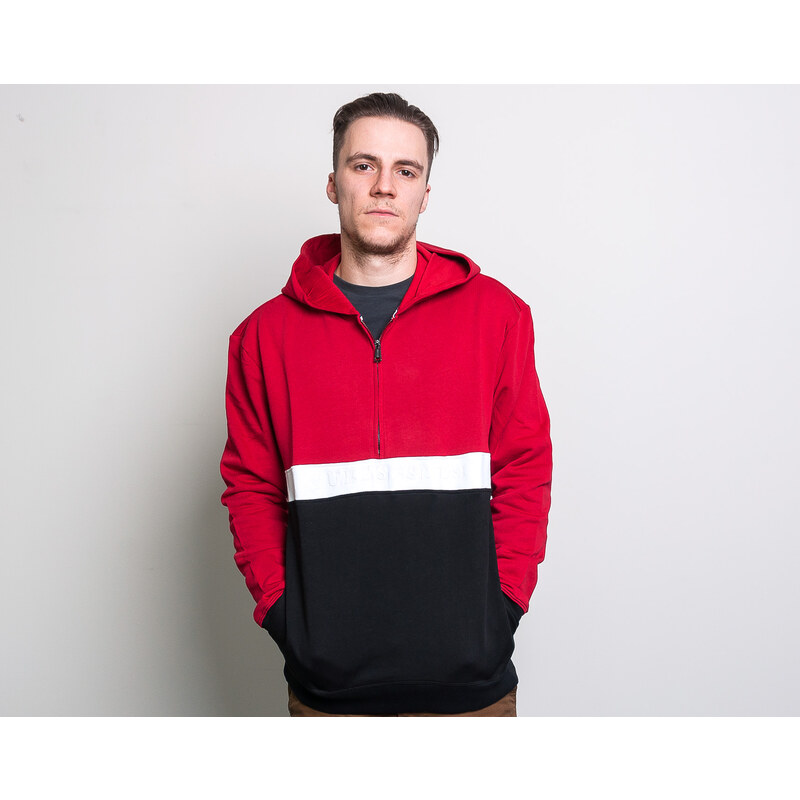 Mikina Guess Isaac HZ Hoodie Red and Black/White F59E