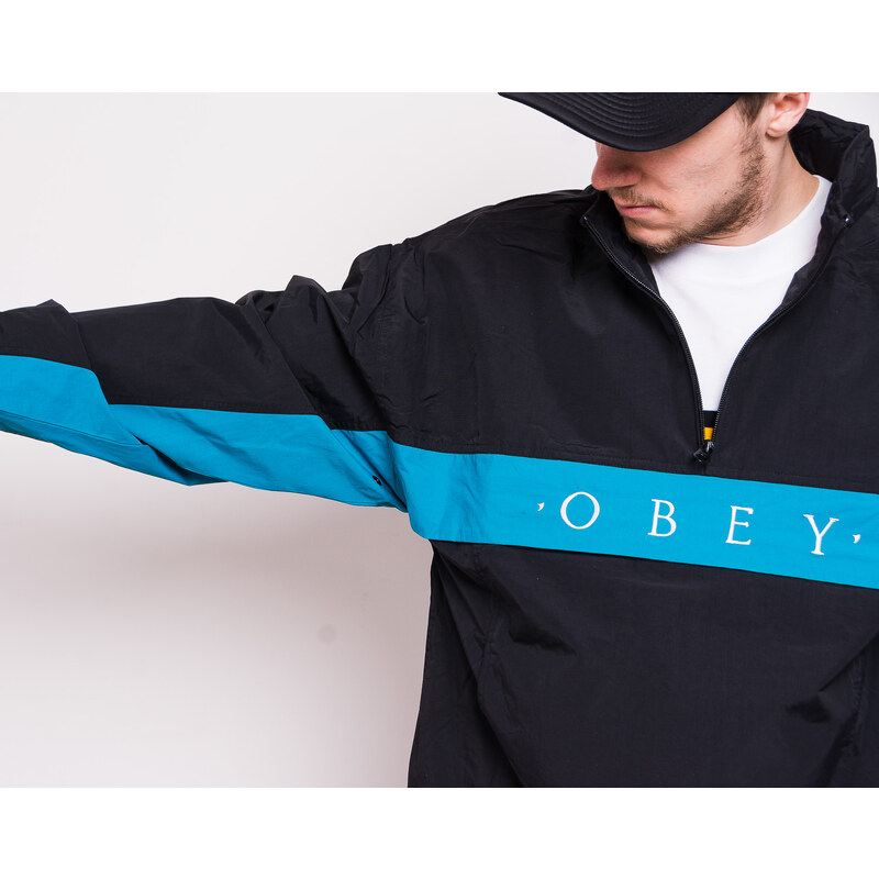 Bunda OBEY Title Anorak Black 121800362-BLK - GLAMI.cz