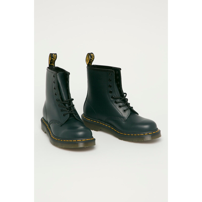 Kožené workery Dr. Martens 1460 dámské, tmavomodrá barva, na plochém podpatku, 11822411