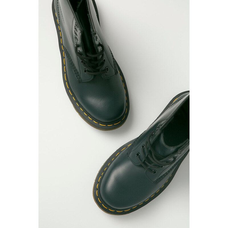 Kožené workery Dr. Martens 1460 dámské, tmavomodrá barva, na plochém podpatku, 11822411