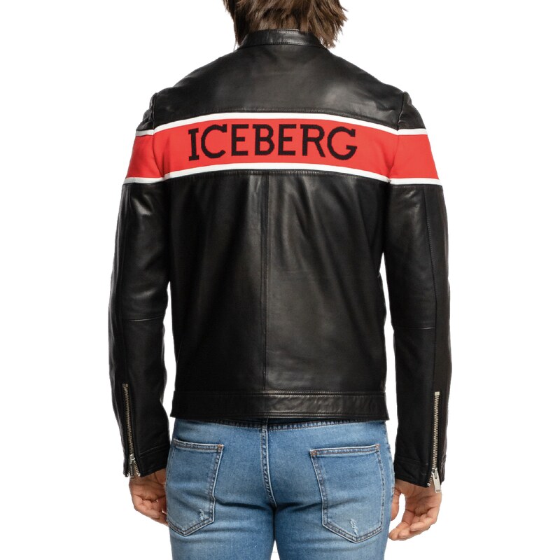 Černá kožená bunda - ICEBERG