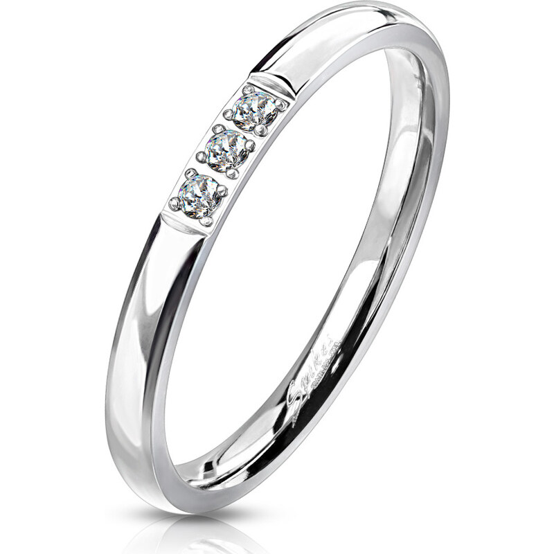 Atreya Personalizovaný šperk Ocelový prsten se třemi zirkony
