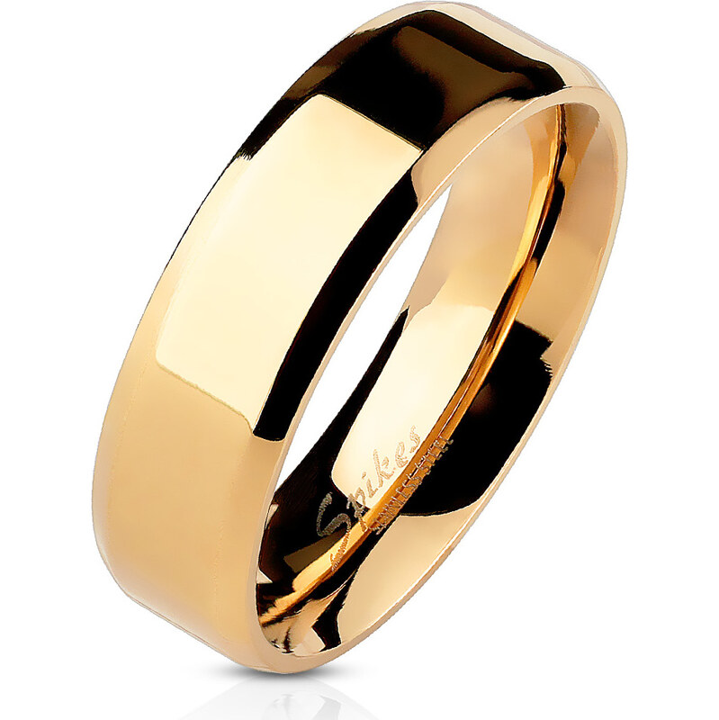 Atreya Personalizovaný šperk Ocelový rosegold prsten se zkosenými 115076980