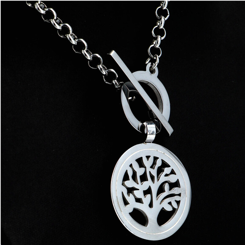 Delami Dámský náhrdelník z chirurgické oceli Strom života menší , stříbrný