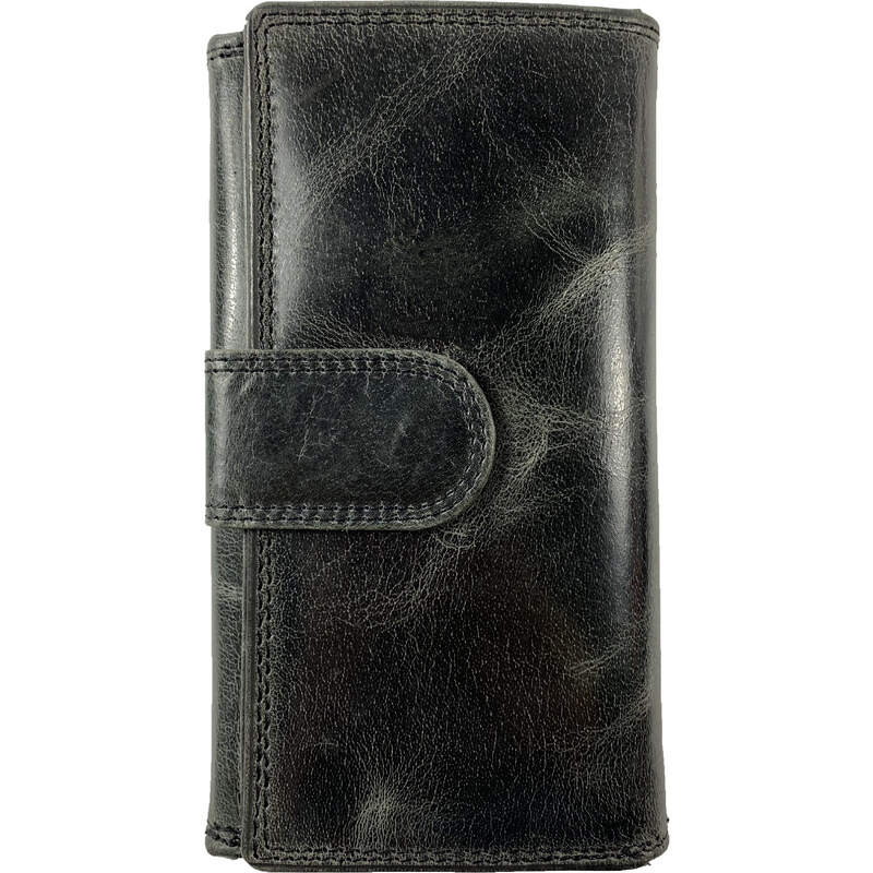 Roberto Luxusní dámská celokožená peněženka černá 3686