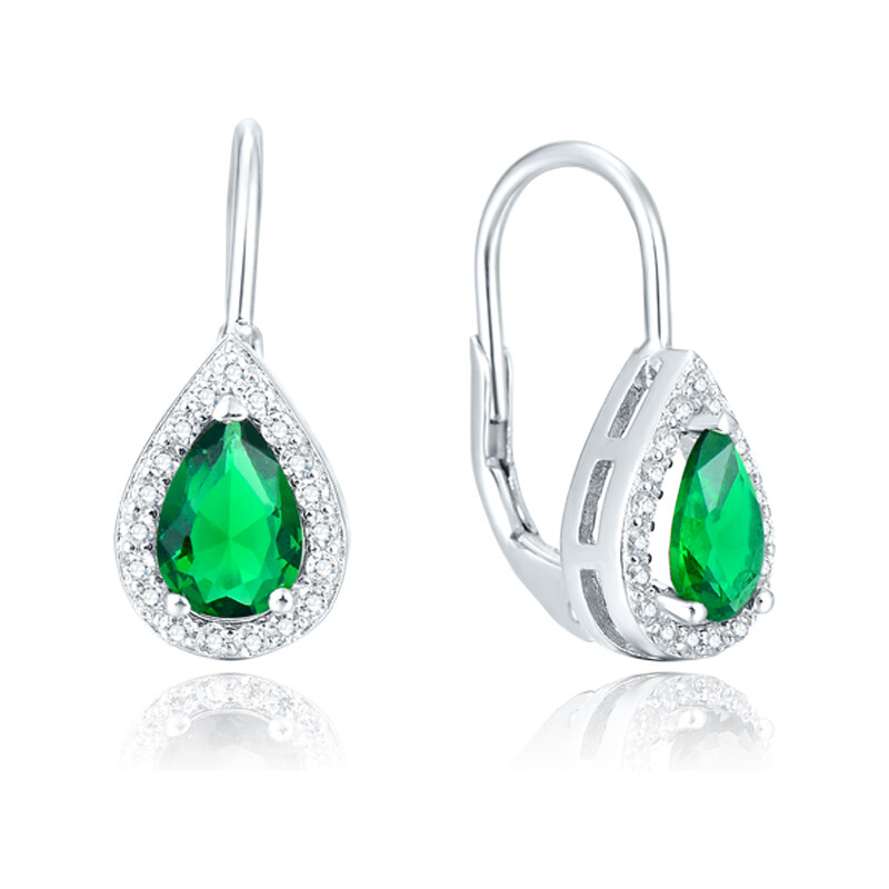 Olivie Stříbrné náušnice KAPKA GREEN 4853 55927630