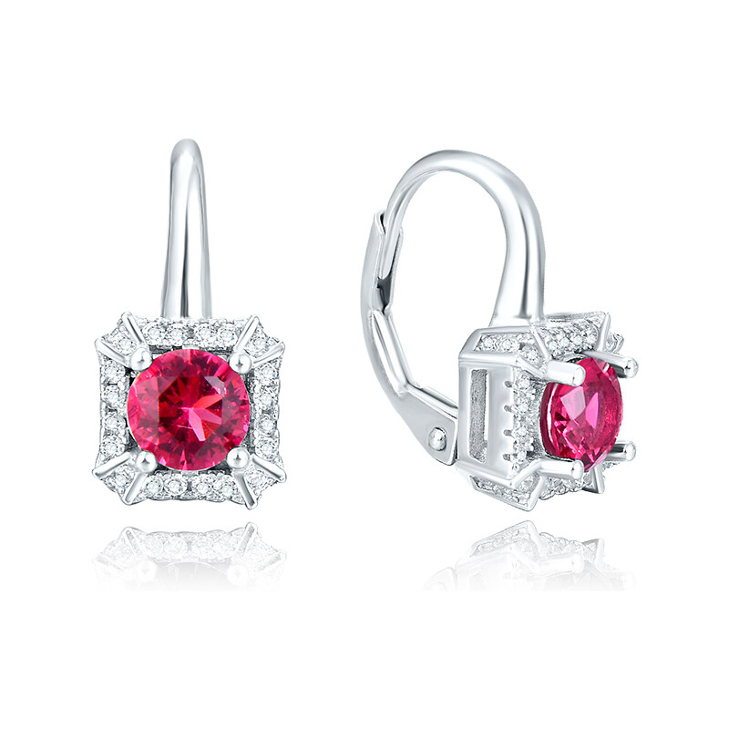 Olivie Stříbrné náušnice RED 4854