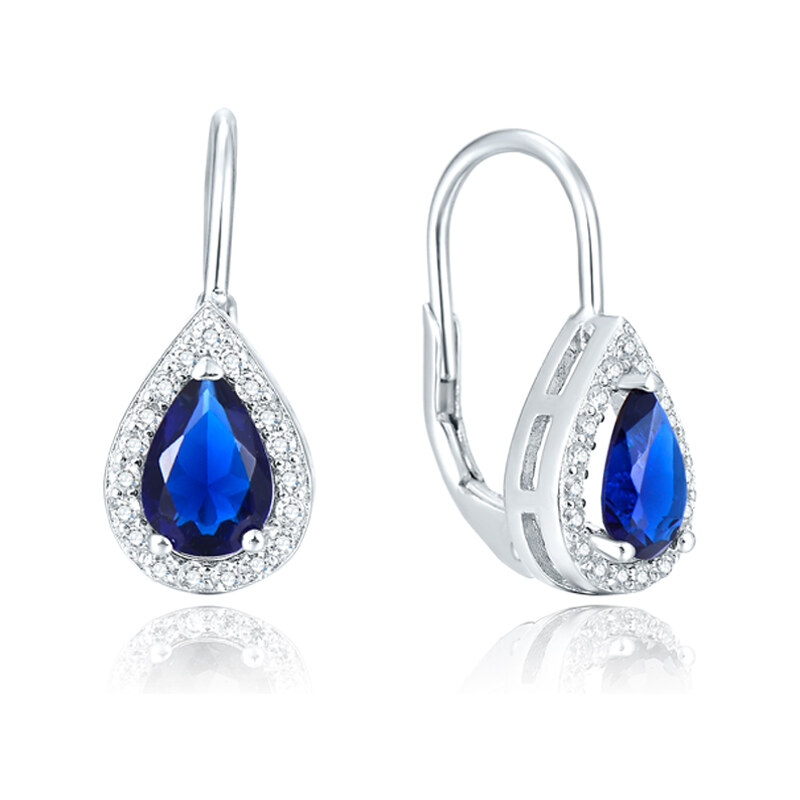 Olivie Stříbrné náušnice KAPKA BLUE 4849 55927626