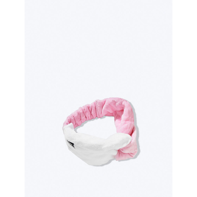 PINK plyšová čelenka Monogram Towel Headband