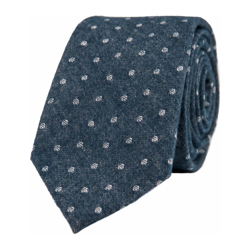 BUBIBUBI Modrá kravata s puntíky