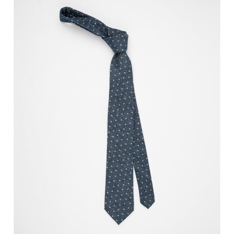 BUBIBUBI Modrá kravata s puntíky