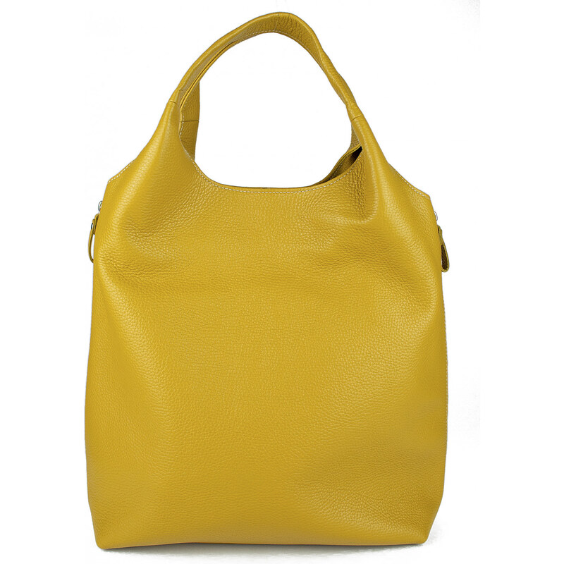 GIOSTRA Luxusní Italská kožená shopper kabelka Debora Hořčicová