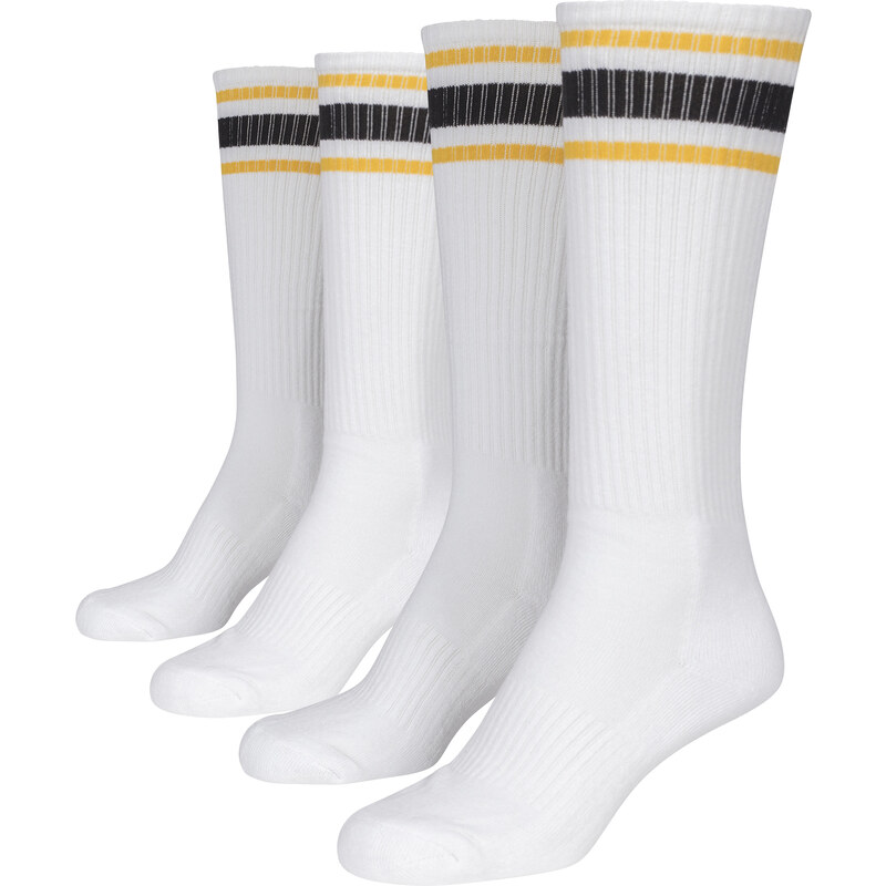 Urban Classics Accessoires Ponožky s dlouhým proužkem 2 balení - bílé/žluté/černé