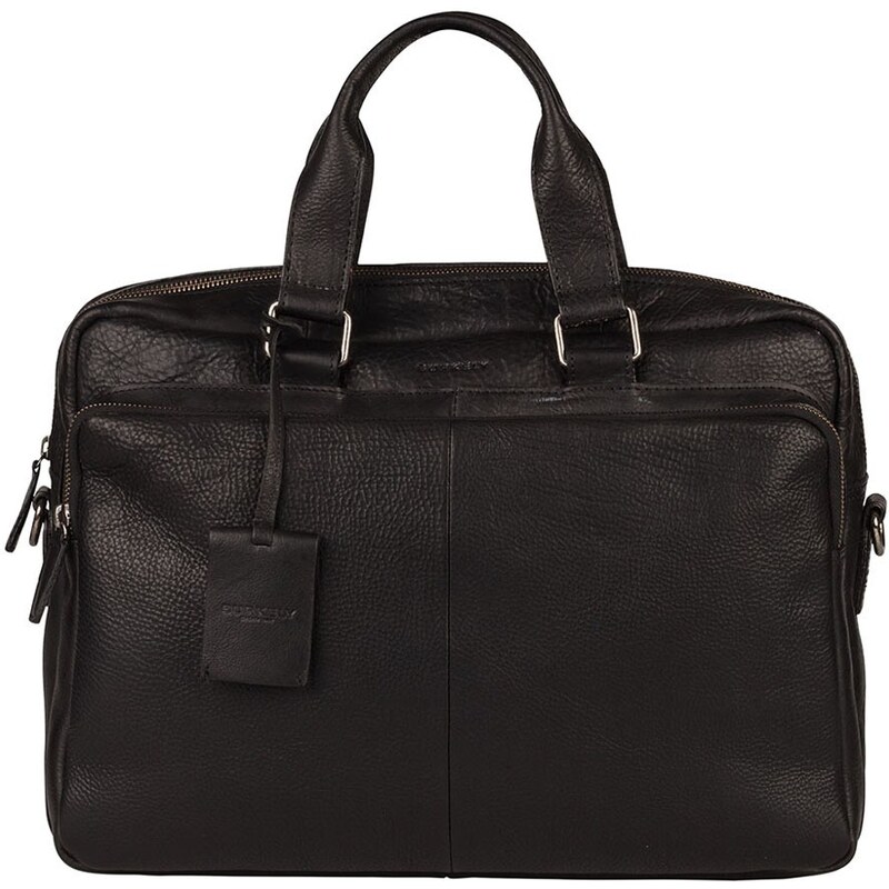 Pánská kožená taška na notebook Burkely Workbag - černá