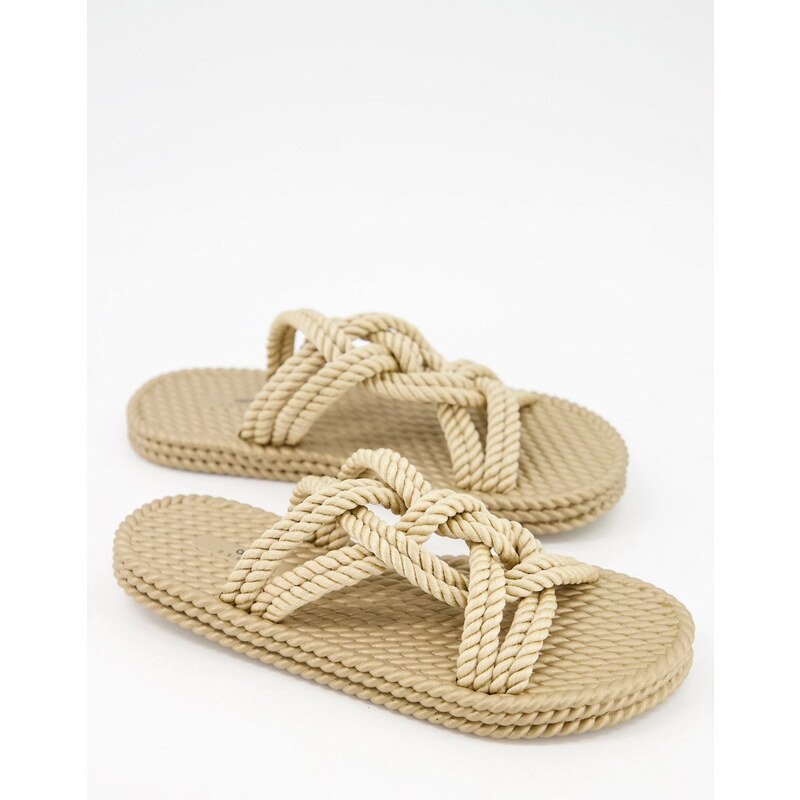 ASOS DESIGN Fabio jelly rope detail sandals-Neutral 100212780