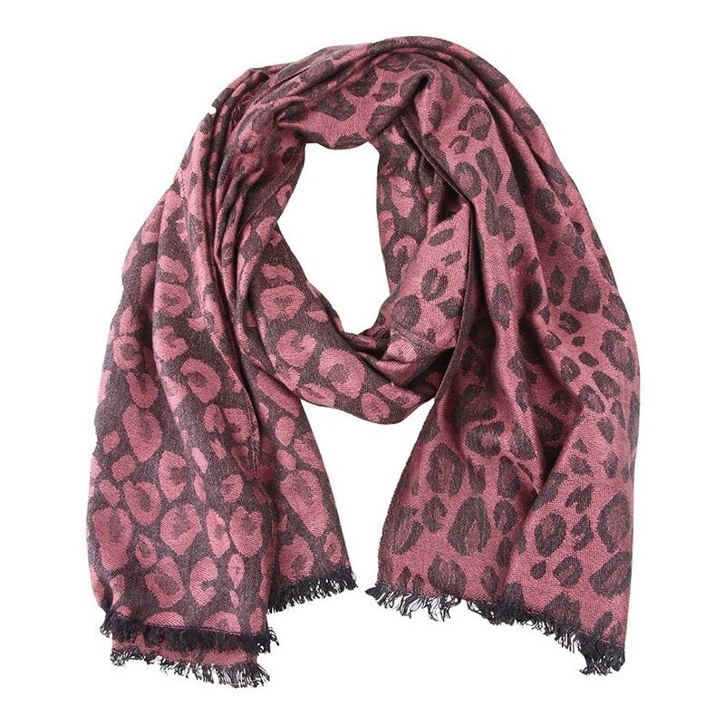 Růžový šátek s leopardím vzorem INVUU London