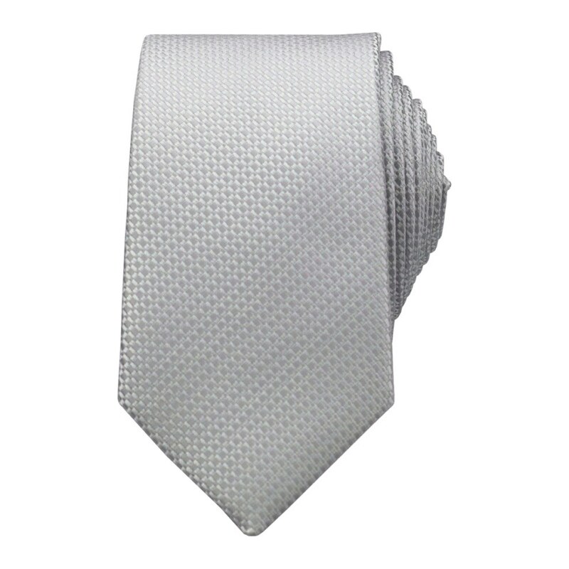 Quentino Světlounce šedá pánská kravata s jemným vzorem
