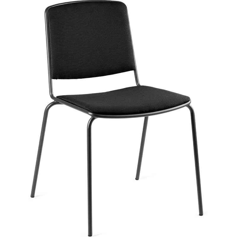 Černá látková konferenční židle MARA VEA s černou podnoží
