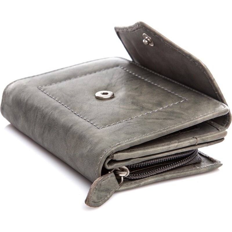 Money Maker Kvalitní dámská kožená peněženka 528B šedá