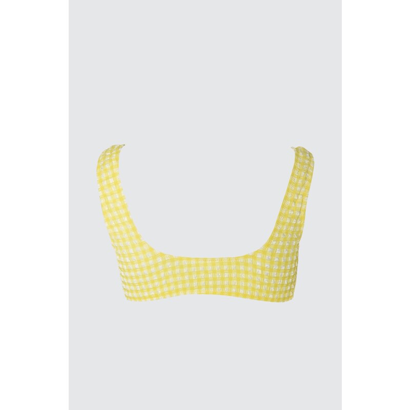 Trendyol Yellow Textured Bikini Top