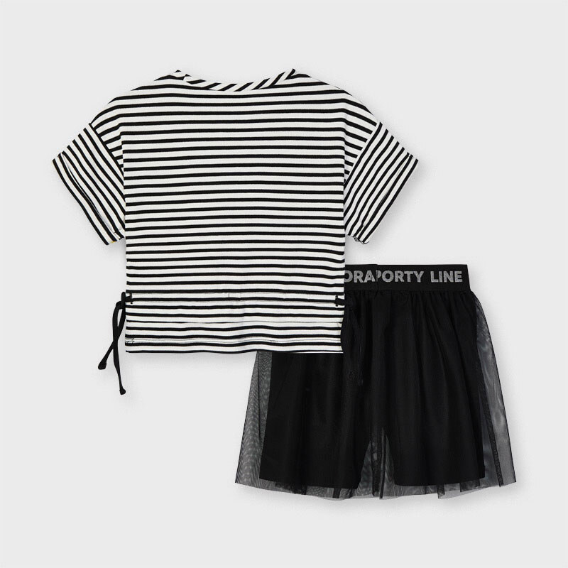 Dívčí komplet sukně a triko Mayoral 3739-53bílá,černá