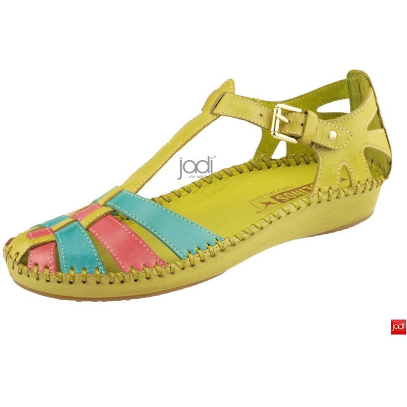 Pikolinos sandály 655-7434N-PISTA - žluto-zelená/pestrobarevná